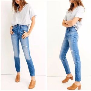 MADEWELL High Rise Rigid Distressed Skinny Blue Jeans 27